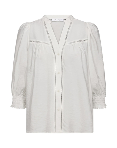 Co' Couture - Callum CC Lace Puff V-Skjorte - White
